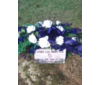 Jess's temporary marker with flowers his Dad put on the grave around Labor Day.